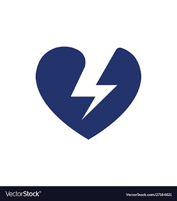 Love lightning bolt energy logo vector image