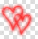 Love Lignts, two red hearts transparent background PNG clipart