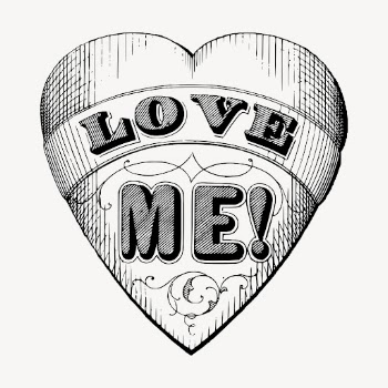 Love me  clipart, vintage | Free Vector Illustration - rawpixel
