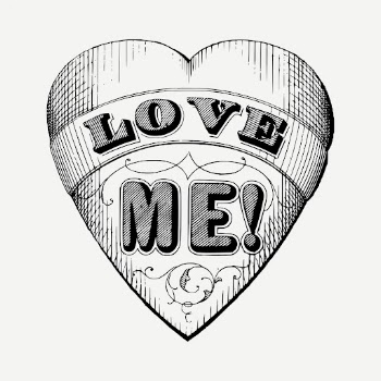 Love me heart drawing, vintage | Free PSD - rawpixel