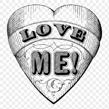 Love me png clipart, vintage | Free PNG Illustration - rawpixel