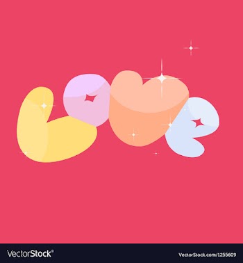  					Love message vector image														