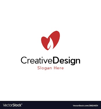 Love nature leaf logo design vector image