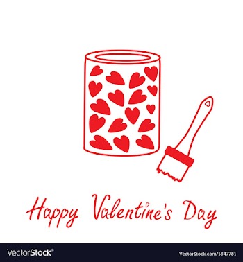  					Love paint with hearts inside Happy Valentines Day vector image														