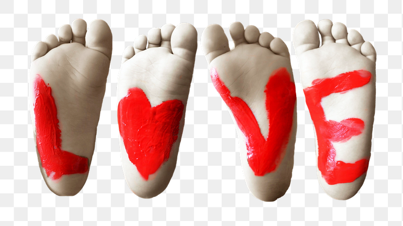Love painted on children's feet | Free PNG - rawpixel