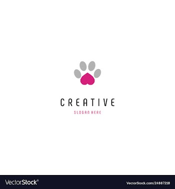Love paw heart creative business logo vector image