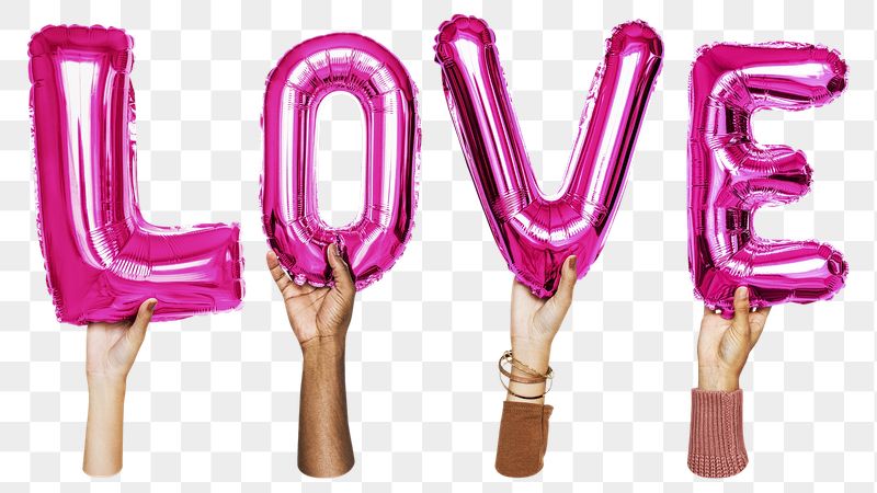 Love png, pink letter foil | Free PNG - rawpixel