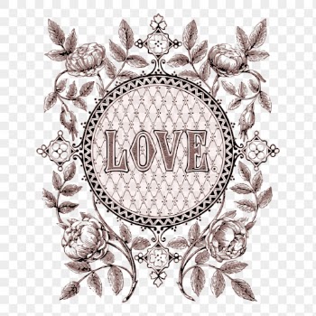 Love png sticker floral ornament | Free PNG - rawpixel