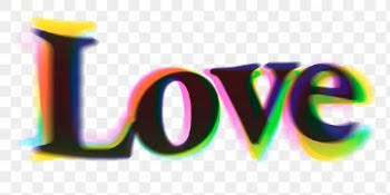Love PNG sticker, in anaglyphic font | Free stock illustration | High Resolution graphic
