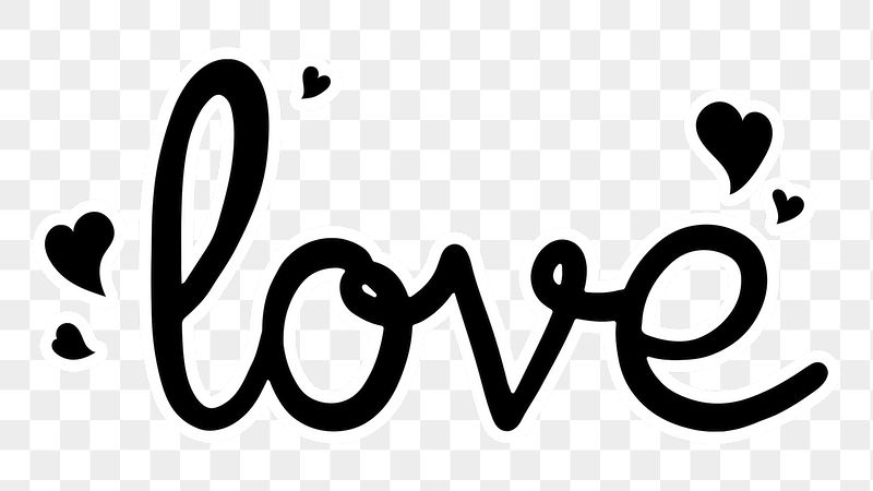 Love png word, minimal black | Free PNG - rawpixel