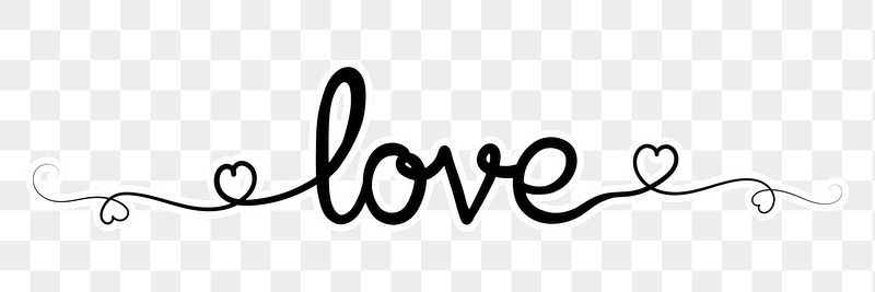 Love png word, minimal black | Free PNG - rawpixel