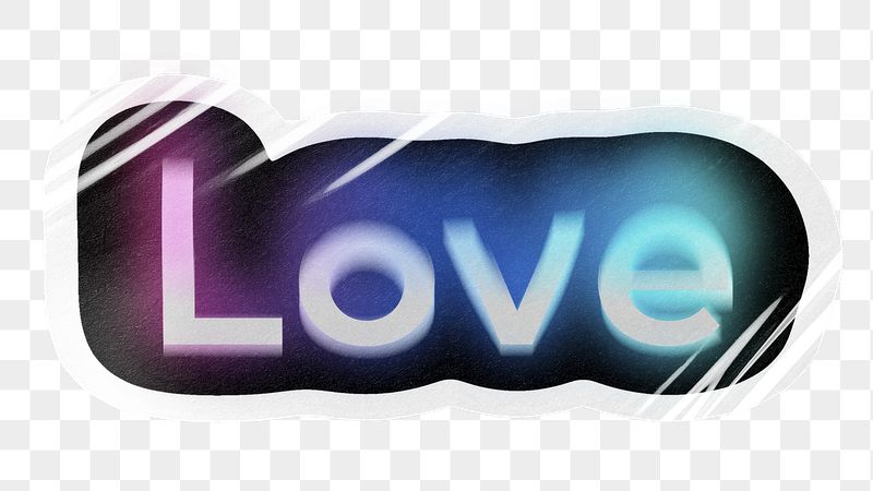 Love png word sticker, neon | Free PNG - rawpixel