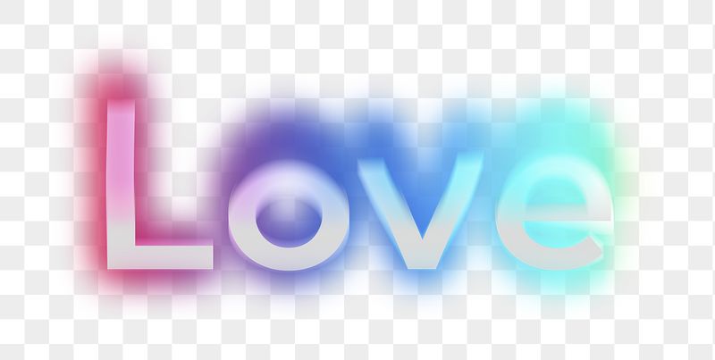 Love png word sticker, neon | Free PNG - rawpixel