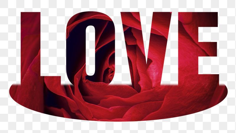 Love png word sticker, rose | Free PNG - rawpixel
