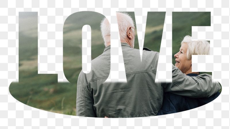 Love png word sticker, senior | Free PNG - rawpixel