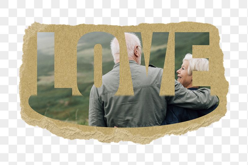 Love png word sticker, senior | Free PNG - rawpixel