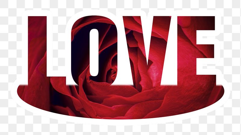 Love png word sticker, white | Free PNG - rawpixel