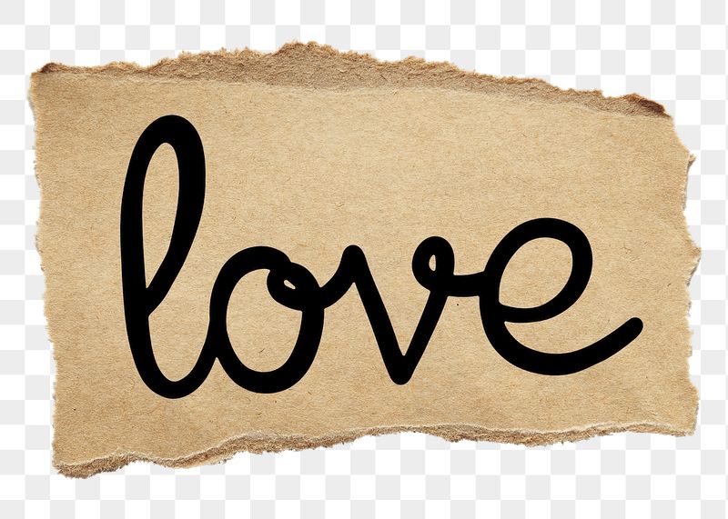 Love png word, torn paper, | Free PNG - rawpixel