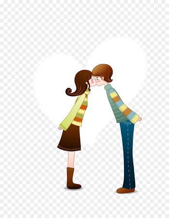 Love Romance Valentines Day Quotation Saying - Vector color cartoon kiss couple 