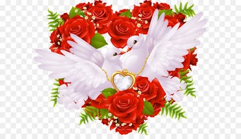 Love Rose Heart Wallpaper - Wedding flowers PNG 