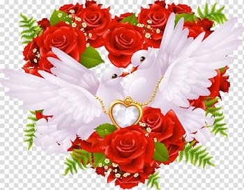 Love Rose Heart , Wedding flowers , red rose flower wreath transparent background PNG clipart