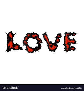 Love script with thorns grunge style vector image