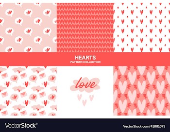 love seamless pattern set with heart