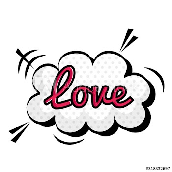 love sign in cloud pop art style design