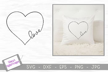 Love SVG in a heart - Valentine SVG, handlettered