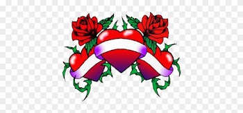 Love Tattoo Clipart Border - Rose And Heart Tattoo Designs