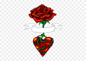 Love Tattoo Clipart Rose - Rose With A Heart