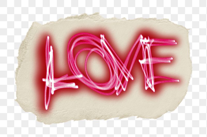 Love typography png ripped paper | Free PNG - rawpixel