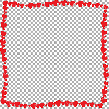 Love Wavy Frame Made Of Cartoon Red Different Sized Hearts ...