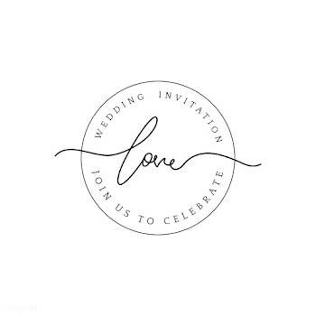 Love wedding invitation badge design vector | Free stock vector - 524368