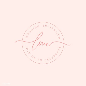 Love wedding invitation badge design vector | Free stock vector - 524376