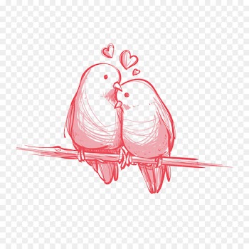 Love Wedding invitation YouTube Valentine's Day - Pink background with hand-painted birds free downloads 