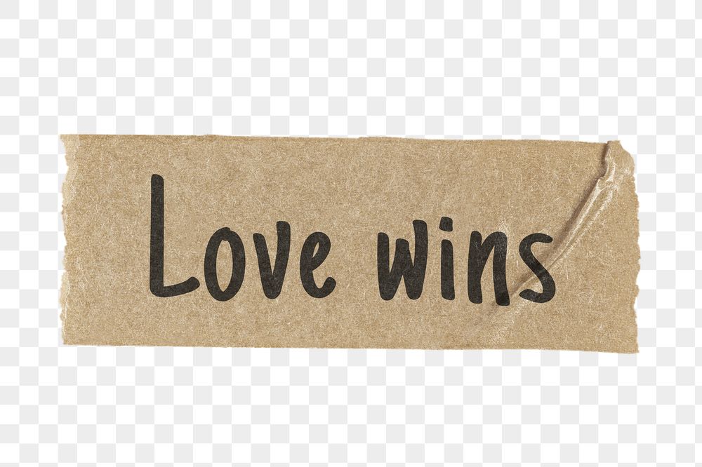 Love wins png typography washi | Free PNG - rawpixel