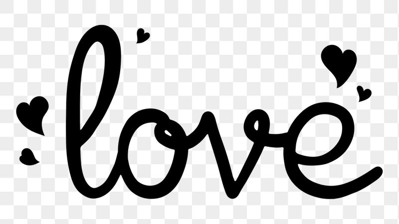 Love word png, minimal black | Free PNG - rawpixel