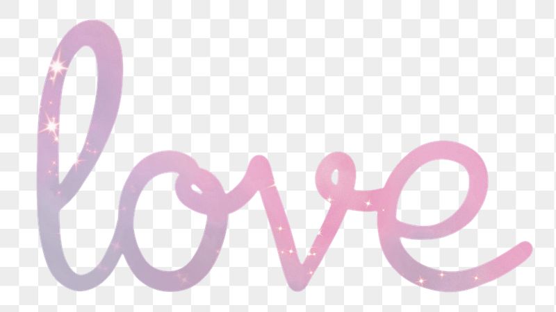Love word png, pastel pink | Free PNG - rawpixel