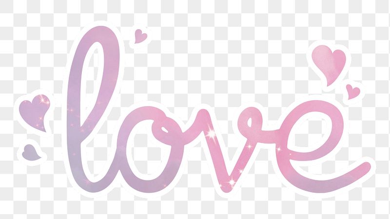 Love word png, pastel pink | Free PNG - rawpixel