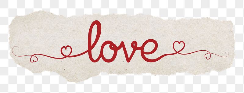 Love word png, ripped paper, | Free PNG - rawpixel