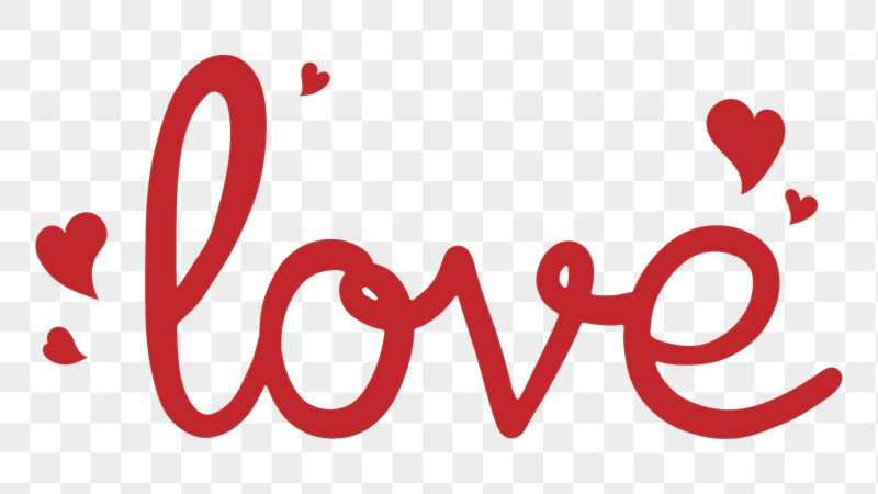 Love word png sticker, red | Free PNG - rawpixel