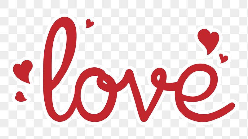 Love word png sticker, red | Free PNG - rawpixel