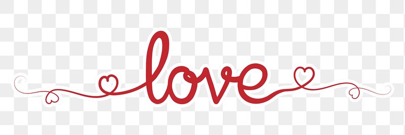 Love word png sticker, red | Free PNG - rawpixel
