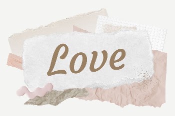 Love word typography, aesthetic paper | Free PSD - rawpixel