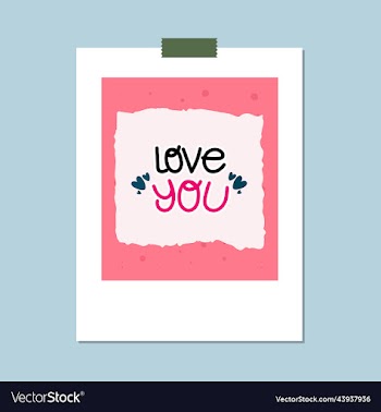 love you polaroid hand lettering typography