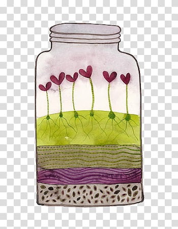 LoveBottles, jar with hearts illustration transparent background PNG clipart
