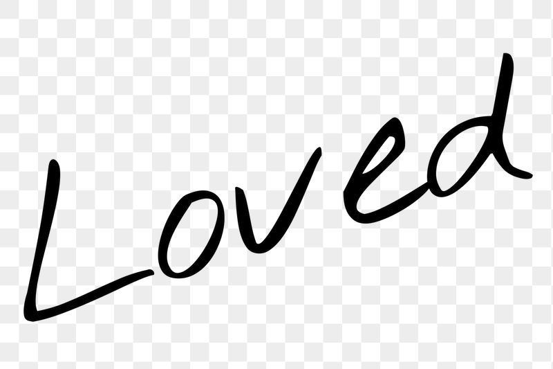 Loved word png, simple typography | Free PNG - rawpixel