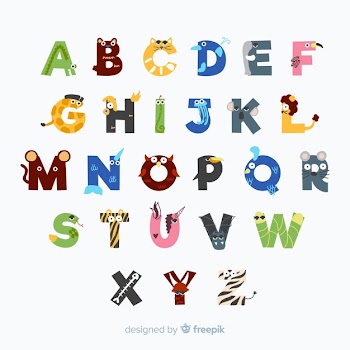 Lovely alphabet with animal letters Free Vector