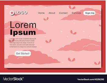 lovely clouds background landing page design